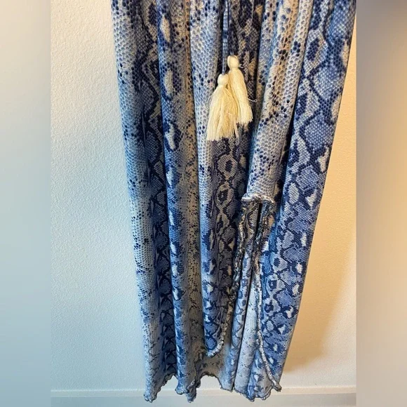 SURF GYPSY BLUE SNAKE SKIN PRINT MAXI DRESS‎ SIZE SMALL - Picture 4 of 9